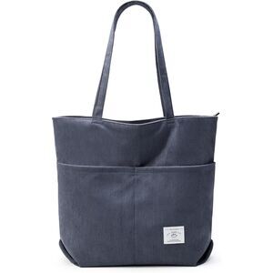 Women D-Grey Imported Corduroy Casual Big Capacity Shoulder Tote Handbag